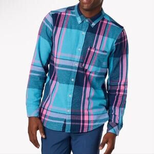 chubbies the northwesterner flannel blue/pink plaid men size xx-large